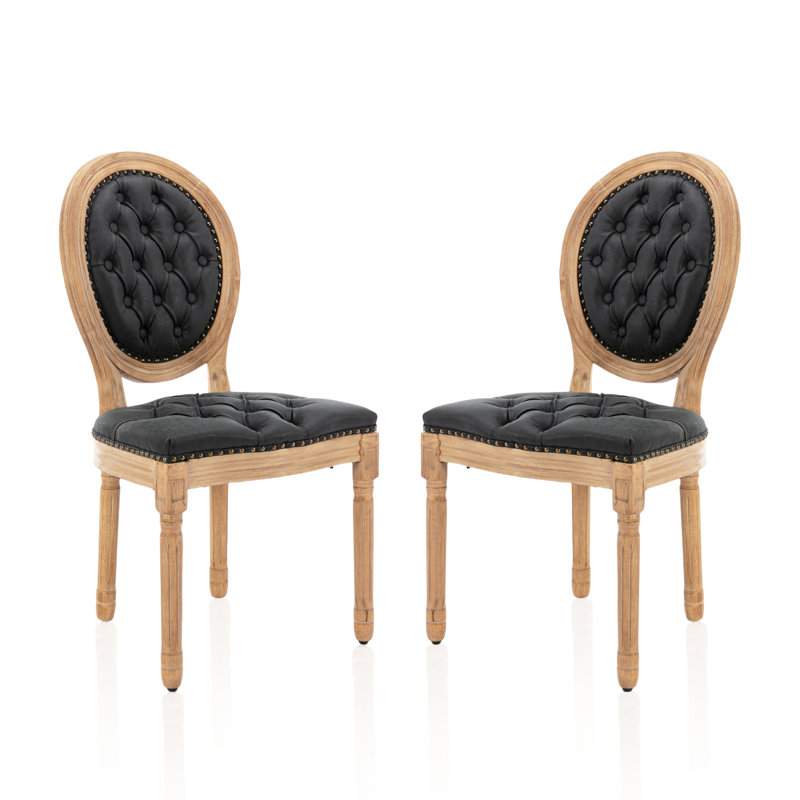 Upholstered Dining Side Chairs,Black, Black