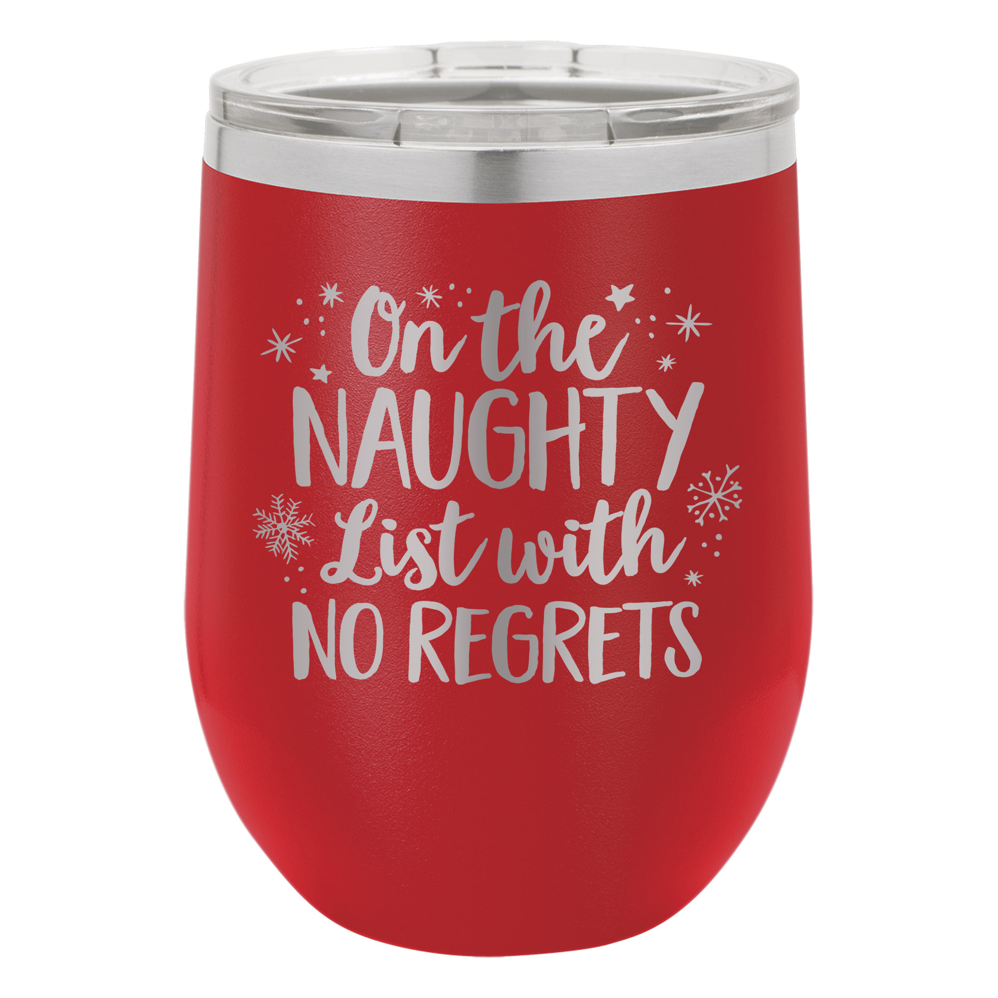 Susquehanna Glass Naughty List With No Regrets Red Insulated Stemless ...