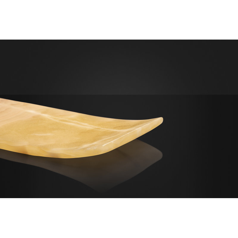 Onyx Decorative Tray, 0.3937" H x 7.874" W x 3.937" D, Honey