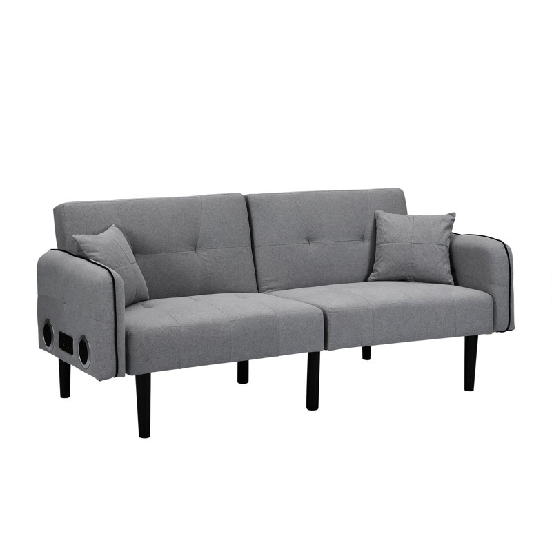 Lit pliant avec chaîne stéréo de couleur grise, multifonctionnel à toutes fins, lecture de musique sans fil, peu encombrant, ergonomique et stable, 32,47 po Grand design ergonomique - gris. Toute occasion.
