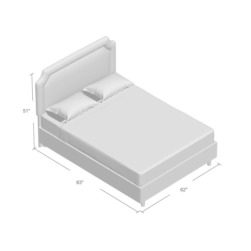 Lockington Upholstered Standard Bed, Queen, Classic White Velvet