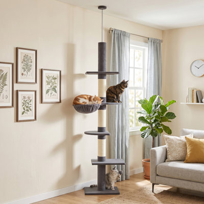 Tour pour chat réglable du sol au plafond de 88,6 po à 100,4 po du sol au plafond