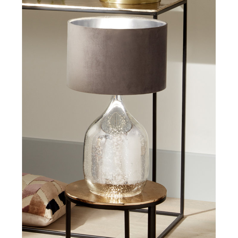 Anselmi Glass Table Lamp, Silver, Grey