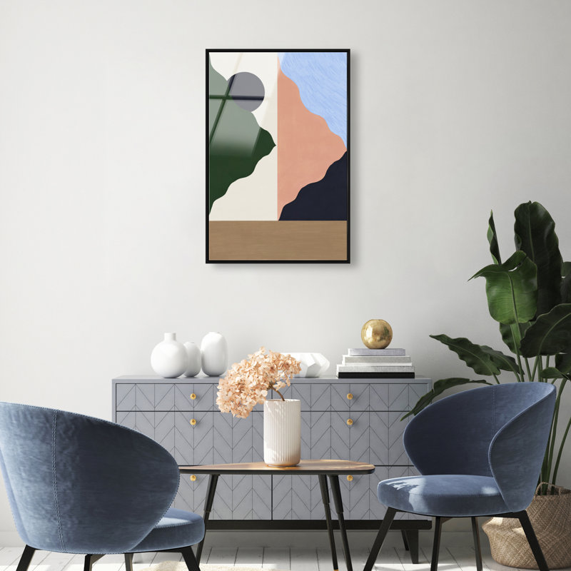 Peaking Mountains High-Gloss Frameless Acrylic Glass Wall Art Abstract Print by Oliver Gal, Ready to Hang, 10 x 15