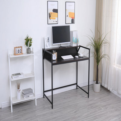 43,5 "Console étroite noire, bureau d'écriture avec structure en métal