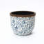 Pot à fleurs rond 15,6 "bleu et blanc à motif floral, grand pot en céramique avec drainage-1617723908