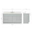 Ensemble de meuble-lavabo simple autoportant 67 po avec plateau en quartz blanc Abell-93068120