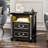 Nightstand With 4-in-1 Charging Station, 2 Drawers & Open Shelf, Vintage Style-1048107082