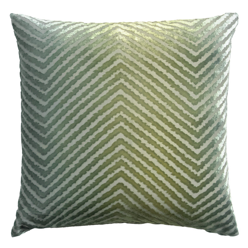 Chevron Velvet Pillow Cover & Insert, Smoke, 22"H x 22"W