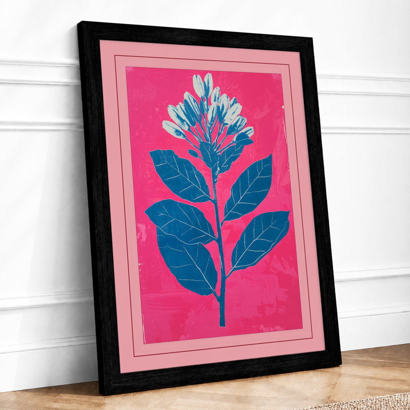 Stylized Stem And Bloom Botanical - Print, Black, A4 - 29.7 x 21.0 cm