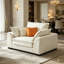 Chaise avec accoudoirs en velours blanc crème