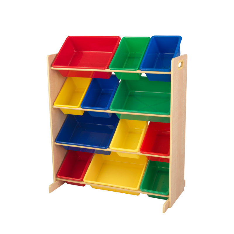 Sort It and Store It Kid Kraft Toy Organizer with Bins, Natural