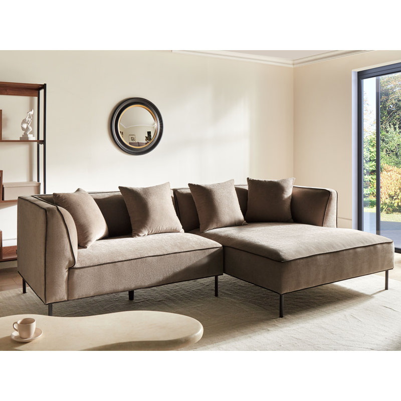 3 Seater Corner Sectional, Light Brown, Right Hand Facing