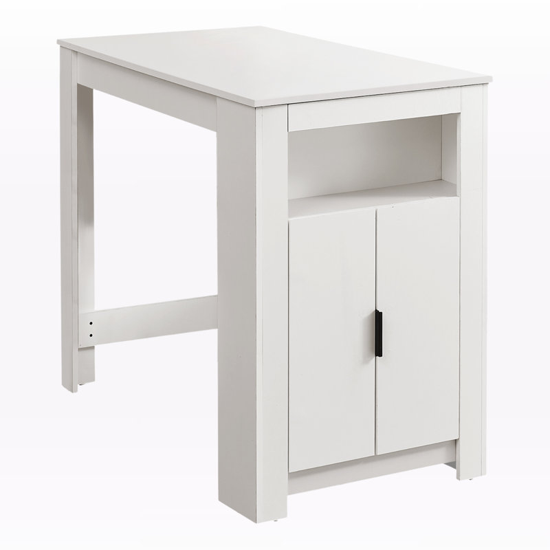 Table de salle à manger à hauteur de comptoir Bernard au fini blanc, H 35,8 po x l 47,01 po x P 23,39 po