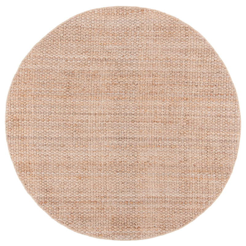 Tapis à motif géométrique en jute naturel touffeté à la main Carolene de Erroll Pollux, Rond 4 pi