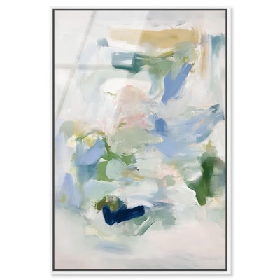 Chroma Balance I Framed High-Gloss Acrylic Glass Wall Art Colorful Abstracts by Art Remedy, White Frame, 30 x 45