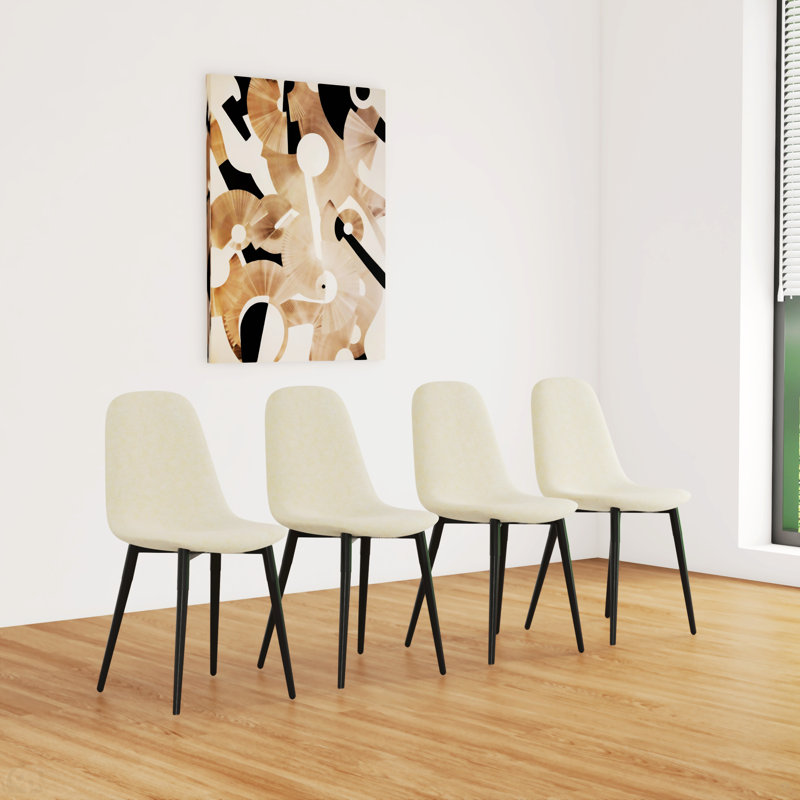 Chaises de salle à manger Collett, Beige, Noir