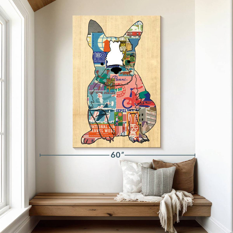 Chiot Brampt collage mignon, H 51 po x l 34 po