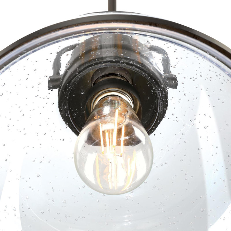 Mini-luminaire suspendu à 1 lumière Christianna, Noir / Bronze, H 11,75 po x l 10,75 po x P 10,75 po, Non