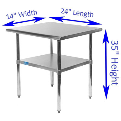 Amgood Stainless Steel L x W x 35 in. H Adjustable Prep Station