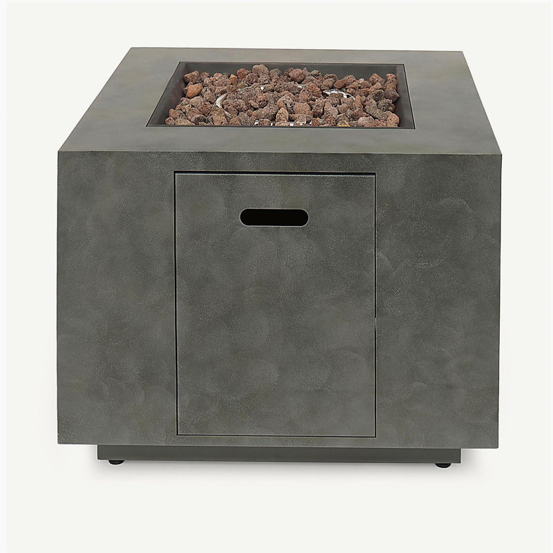 Square Iron Fire Pit - 50,000 Btu, Stone Gray