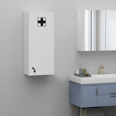 Jesher 11.8 " W X 27.6 " H Surface Framed Medicine Cabinet