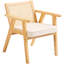 Chaise d'appoint rembourrée avec dossier en rotin