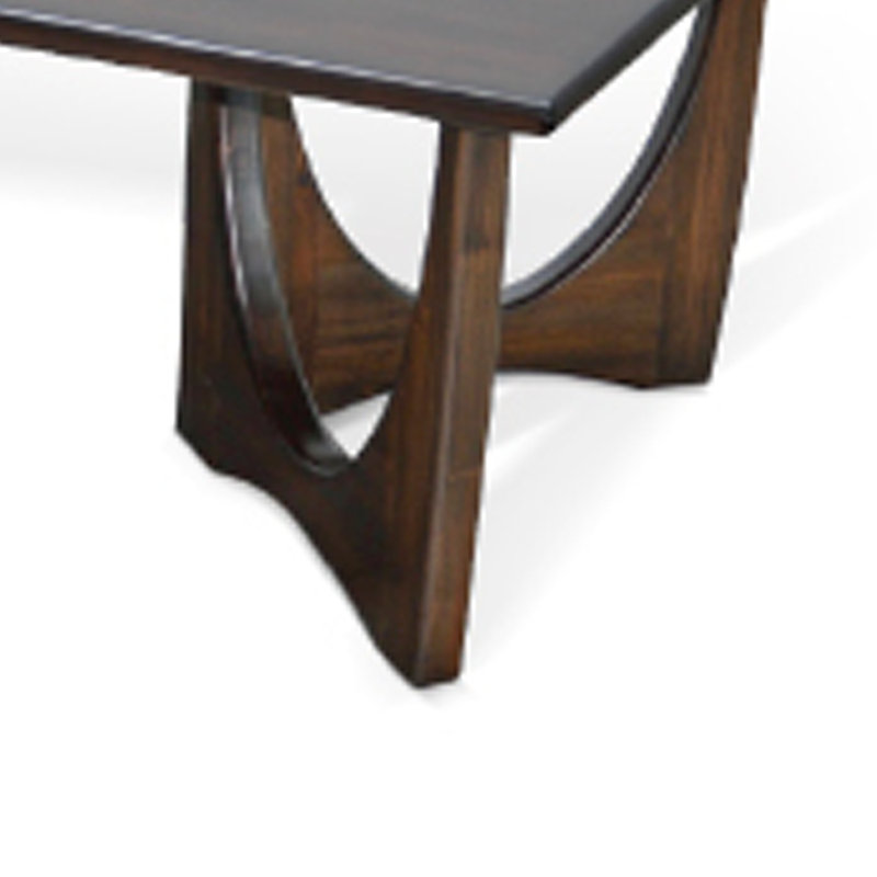 Natra Coffee Table, 52 Inch Rectangular, Sculpted Solid Wood Dark Brown