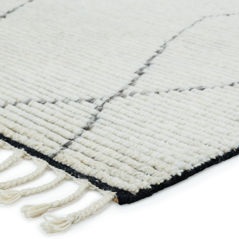 Tapis géométrique en laine noué à la main, Rectangulaire 9 pi x 13 pi