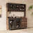 Large Liquor Cabinet Organizing Wine With Glass Doors, Drawers & Hooks-674252334