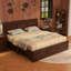 Grand lit avec tête de lit à hauteur réglable, lit en bois de pin avec cadre de lit renforcé, brun-133453341-133453342