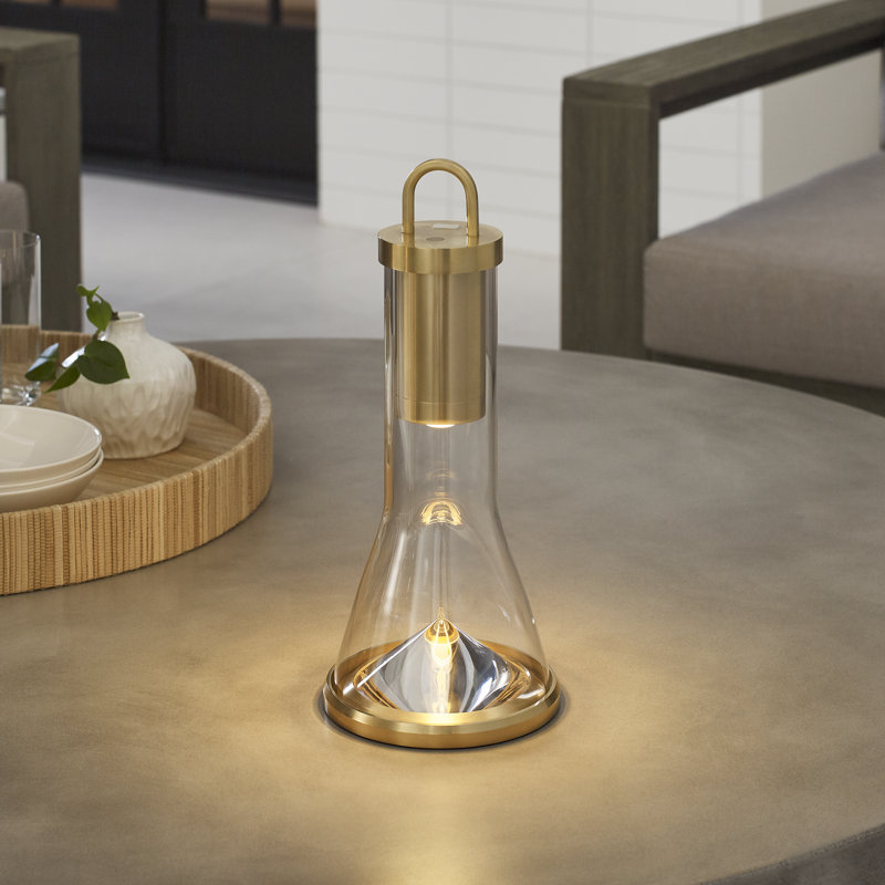Kandella Accent Rechargeable Table Lamp, Natural Brass