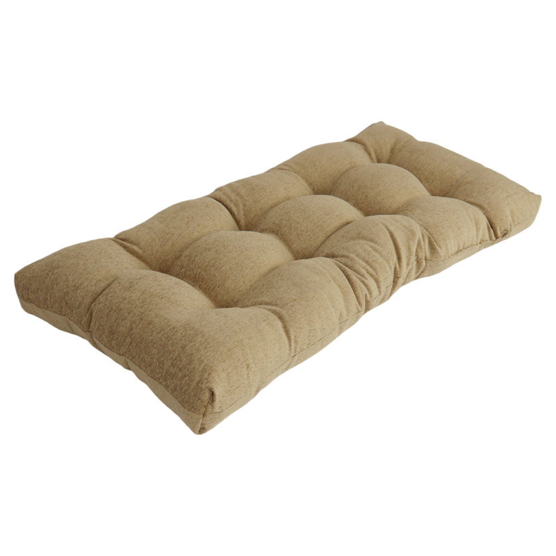 Coussin de banc capitonné en jacquard chenille, L 42 po x P 19 po, Tanné