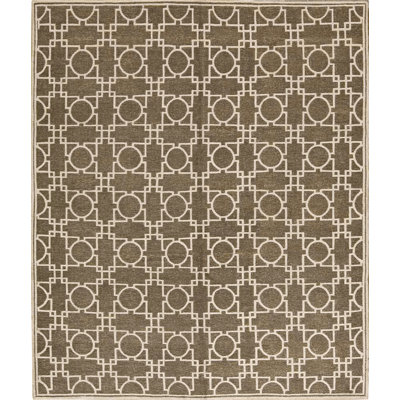 Himalayan Geometric Area Rug in Brown