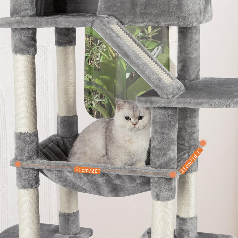 Arbre à chat H 72,99 po Eustach, Gris clair