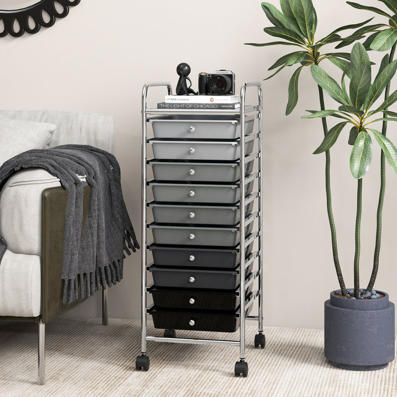 Daveney 10 Drawer Storage Drawer, Black
