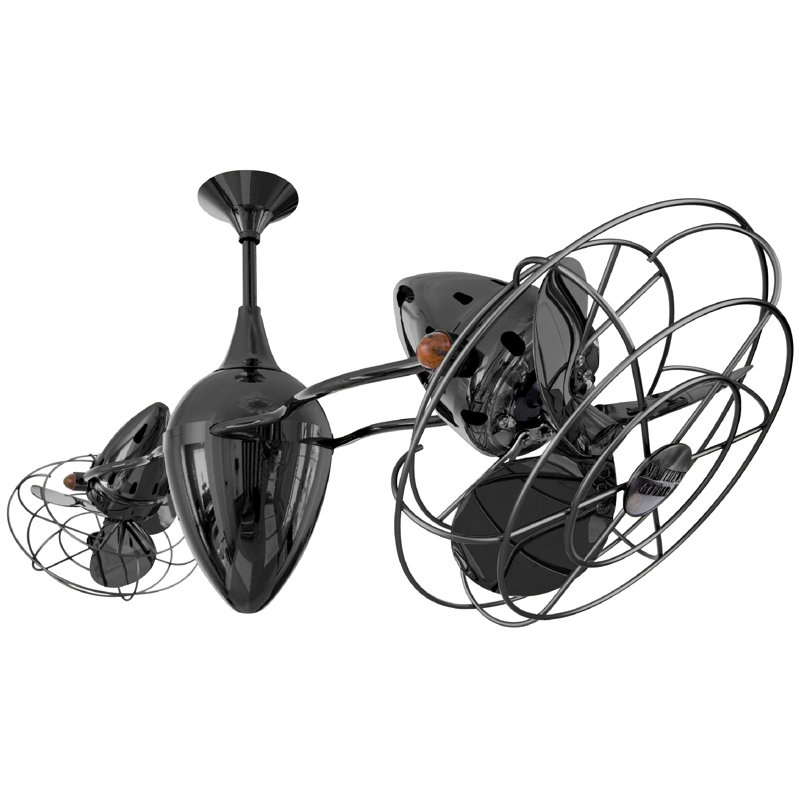 48" Ar Ruthiane 6 Blade Ceiling Fan, Black Nickel