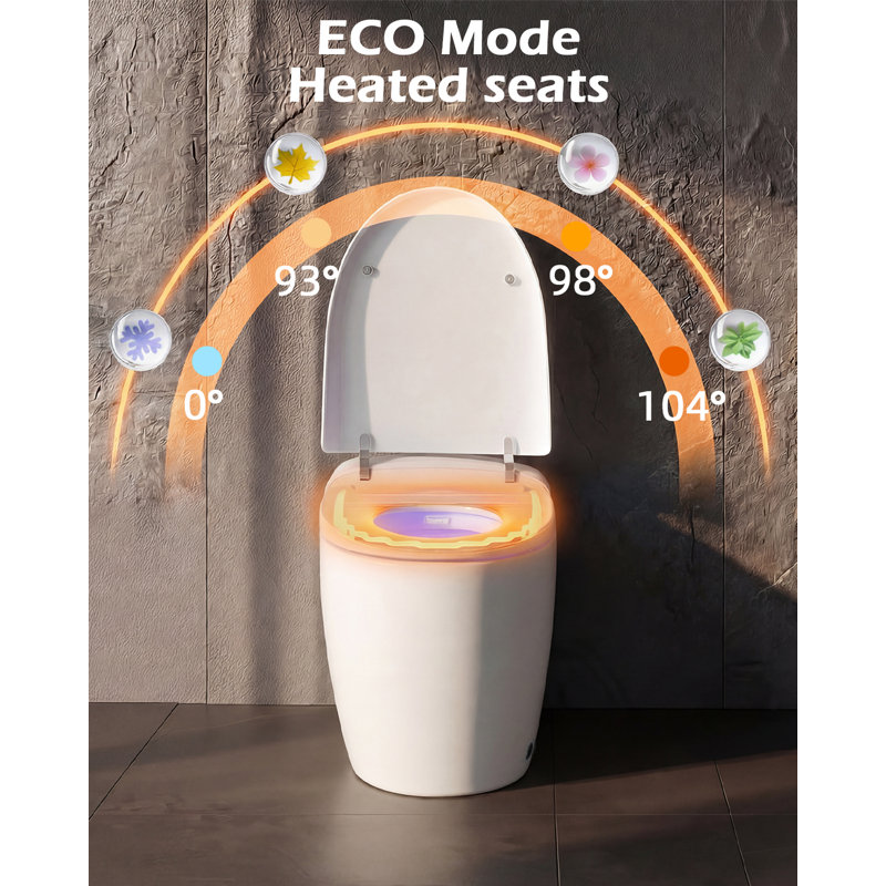 26.9"L x 15.5"W x 18.3"H Multi-Function Smart Bidet Toilet
