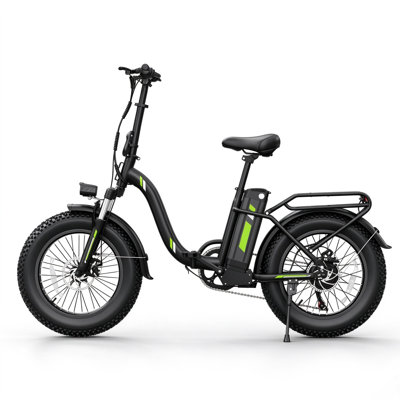 Foldable Electric Bike for Adults, 20 Inch 4.0 Fat Tire E-Bike, 500W Motor, 48V 13Ah Battery, 28 MPH, 7-Speed Folding Commuter Bike, Step-Through, Front Suspension, Disc Brakes, Max Load 330 LBS