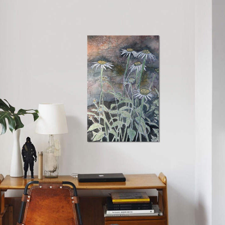«Daisy Flowers» par Derek McCrea, impression sur toile tendue, H 18 po x l 12 po x P 1,5 po, Toile tendue, Pas de tapis