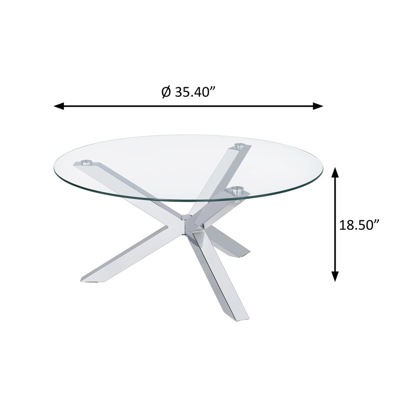 Table basse contemporaine 35,40 ", chrome
