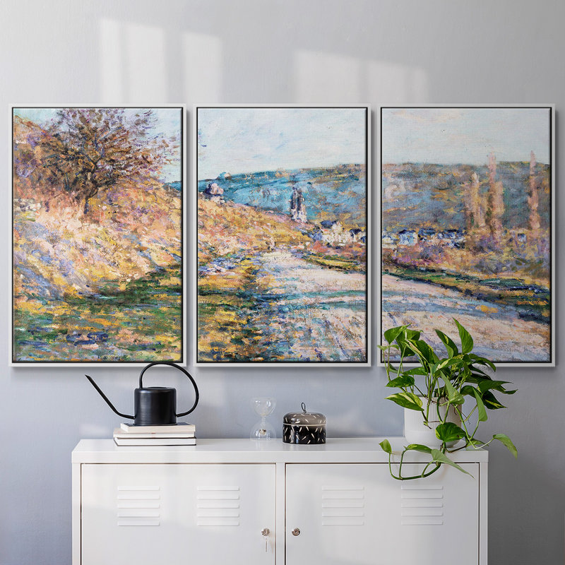 " Monet " 3 - Pieces, White, 36" H x 75" W x 2" D