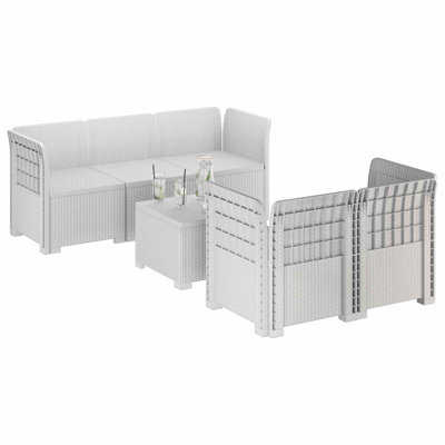  Garden Sofa Rattan Look PP Patio Seating Outdoor Balcony Polypropylene