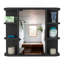 Armoire à pharmacie Milano, miroir à six tablettes extérieures, finition wengé noir-1502958935