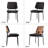Ortaliz Mid-century Dining Chair Set Linen Fabric Bentwood Back Armless Side Chair (Set of 4)-1869367151-1848124375