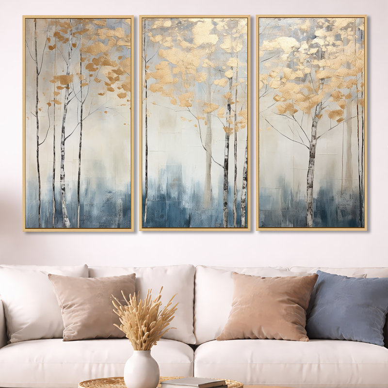 Cronk - ensemble d'art mural forêt, Toile tendue, H 40 po x l 60 po x P 1 po