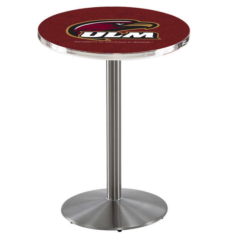 Round Metal Base Dining Table, Stainless Steel, University of Louisiana at Monroe
