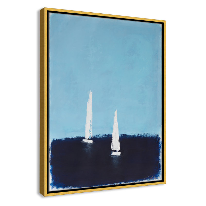 «Morning Sails II» par , Framed Canvas, Gold Floater, L 19,5 po x H 25,5 po