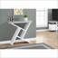 Gris et gris Table basse blanche en stratifié avec base architecturale moderne - peu encombrante pour le vestibule Salon