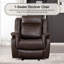 Fauteuil inclinable manuel en similicuir brun-1979377094